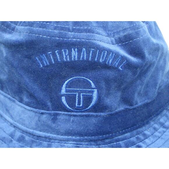 NWT Sergio Tacchini Sovana Mazarine Blue Velour Men's Bucket Hat - Picture 4 of 16